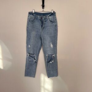 SHEIN Blue Skinny Distressed Jeans